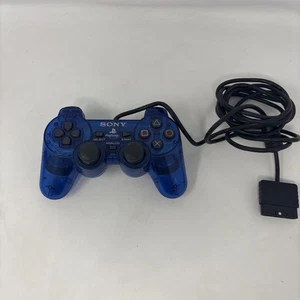 Sony PlayStation 2 PS2 Ocean Blue controller trasparente DualShock OEM testato pulito - Foto 1 di 4