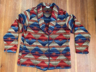 Chaqueta Coldwater Creek Hecha en EE. UU. Suroeste Azteca Multicolor Yellowstone Grande Foto 1 de 4