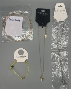 New Lot 4 jewelry anchor, Guess 16" necklace, hoop earrings, Puravida bracelet - Picture 1 of 5