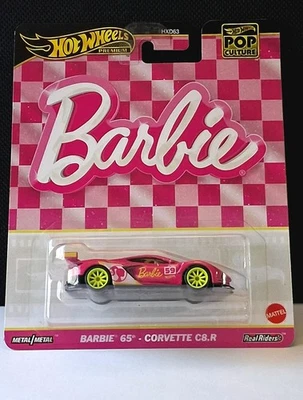 НОВЫЙ — Hot Wheels Pop Culture BARBIE 65-й Corvette C8.R Premium Real RIDERS - Изображение 1 из 2