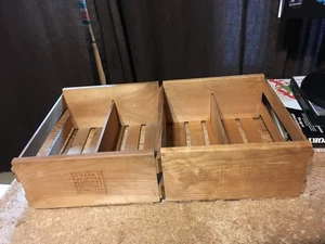 LOT OF 2 VINTAGE NAPA VALLEY WOODEN CRATE BOX HOLDER CDS/DVDS / WRONGWAY052 - Picture 1 of 17