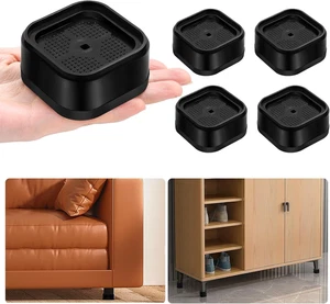 4 Pack Furniture Risers Adjustable Bed Risers Heavy Duty Lifts Height 1", Square - Picture 1 of 12