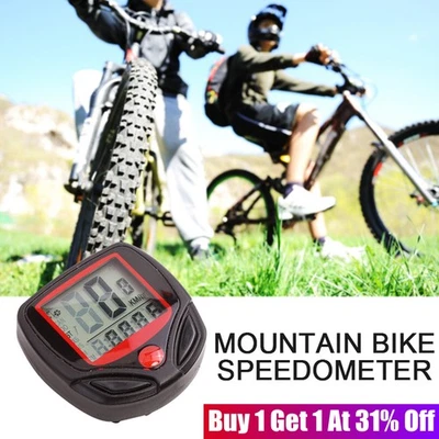 LCD Wired Bike Computer Speedo Odometer Speedometer Cycle Bicycle Waterproof UK - Image 1 of 4