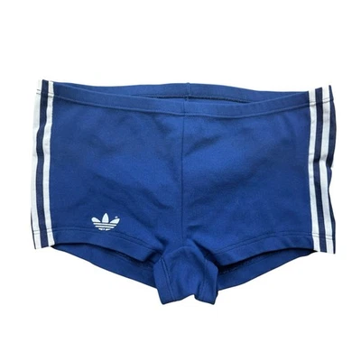 Adidas vintage women's shorts size S cotton:38-46 cm sports pants nylon blue 80s TS11 - Image 1 of 4