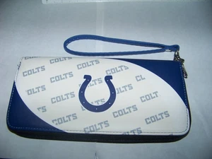 Indianapolis Colts zipper bag wallet organizer clutch wrist strap pouch wristlet - Picture 1 of 6