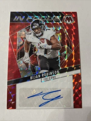 2025 Mosaic Bijan Robinson Auto Red In Focus FOTL /199 Atlanta Falcons - Image 1 of 2