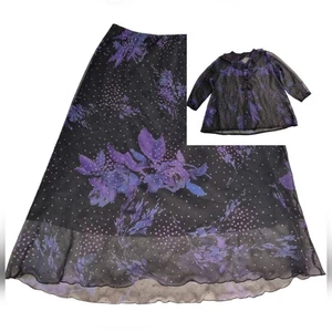 Vintage 90’s Y2K Top & Skirt Set Plus Size 22 Whimsygoth Party Wedding Outfit EC - Bild 1 von 9