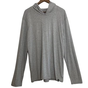 New Prana Hooded T Shirt Men XL Heathered Gray Cotton Long Sleeve Everyday Basic - Picture 1 of 14