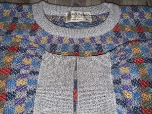 Vintage Tricots St. Raphael Men’s Multicolored Patterned Crew Neck Sweater XL - Picture 1 of 7