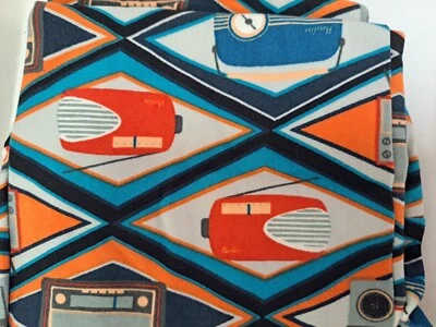 LuLaRoe 均码打底裤青绿色橙色黑色白色复古收音机和电视 — 第 1/4 张图片