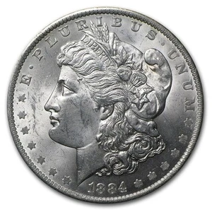 1884-O Morgan SILVER Dollar,EYE APPEAL $- NGC GRADED MS 60,LAST ONE-NICE- #801 - Picture 1 of 2