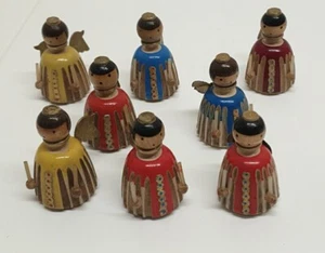 8 x Vintage Weihnachten Engel Holz, H 5 cm - Bild 1 von 8