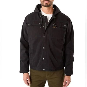 Smith's Workwear Sherpa Lined Black Duck Canvas Hooded Work Jacket size XXL NWT - Picture 1 of 13