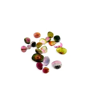 100% Natürlich 20 Teile 29.20Crt Wassermelone Turmalin Scheibe Menge Edelsteine - Bild 1 von 5