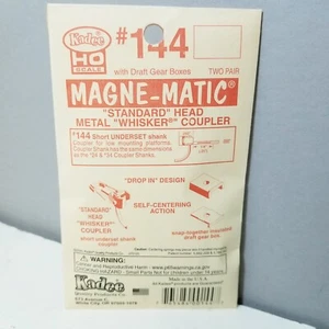 Kadee 144 Short Underset Shank Mtl Whisker Couplers 2 pr HO Scale 242 Draft Gear - Picture 1 of 2