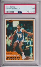DAVID THOMPSON 1981 TOPPS BASKETBALL CARD #12 NUGGETS PSA GRADED 7 NM