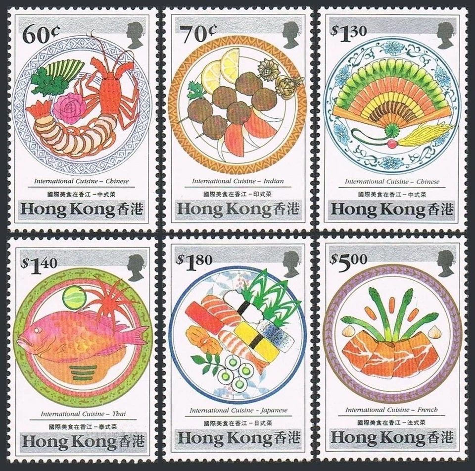 Hong Kong 564-569,MNH.Michel 585-590. International Cuisine 1990.Chinese,Indian, - Image 1 of 1