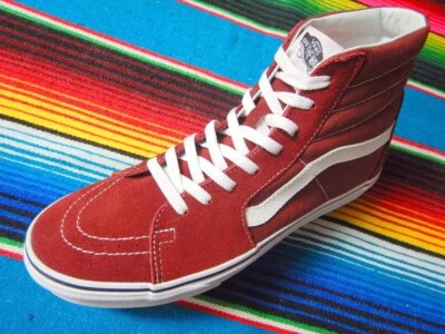 VANS SK8-Hi Madder Nuevo Marrón Blanco Rojo Zapatos de Skate US 11 UK 10 EUR ... - Imagen 1 de 4