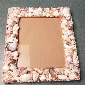 GROSSER 8x10 Vintage Florida Stil Bilderrahmen mit glänzenden Muscheln - Sommer Deko - Bild 1 von 4