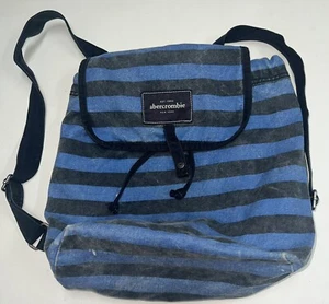 Mochila Abercrombie Niños Lona Royal Navy Azul Rayas 16 X 14 Niños Niñas - Imagen 1 de 7
