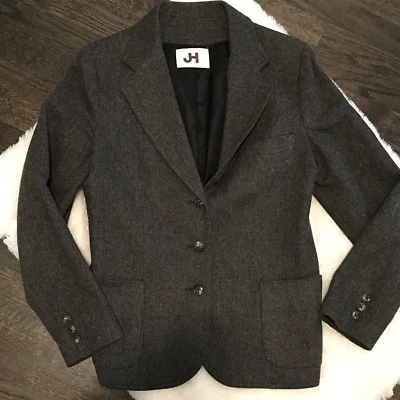 Blazer JH Coleccionable Vintage Mujer Gris Mezcla Lana Manga Larga Talla 14/15 Foto 1 de 4