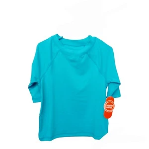 Wonder Nation Rash Guard Shirt 4/5 Boys Solid Blue Short Sleeve - Picture 1 of 2