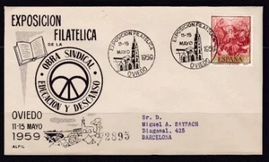 1959 - España - Exposicion Filatelica - Obra Sindical Educacion - Oviedo - Imagen 1 de 2