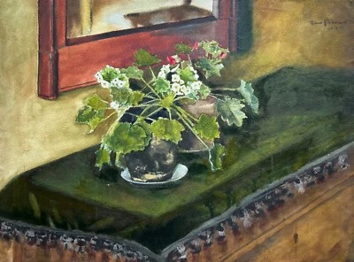 Acquerello Natura Morta Fiori Interno Con Mobili Biedermeier Hans Bremer Berlino - Bild 1 von 4