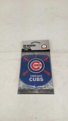 Nuevo paquete de 2 ambientadores colgantes para auto con estampado lateral doble MLB Chicago Cubs Foto 1 de 4