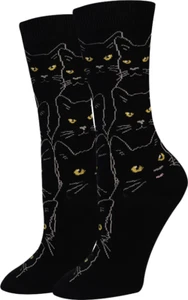 Lucky Black Cats Unisex Crew Sock Adult Size 5-12 Sock Harbor Kitty Fashion - Picture 1 of 1