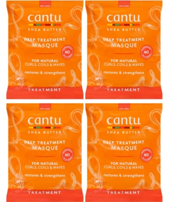 Mascarilla de tratamiento profundo de manteca de karité Cantu para rizos y ondas naturales 1,75 oz (paquete de 4 Foto 1 de 4