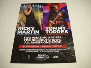 RICKY MARTIN 3 Show und Tommy Torres 2 Shows Original 2020 Promo Display Ad - Bild 1 von 1