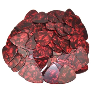 Lote de 100 púas de guitarra en blanco pesadas de 0,96 mm plectro celuloide rojo perla - Imagen 1 de 3