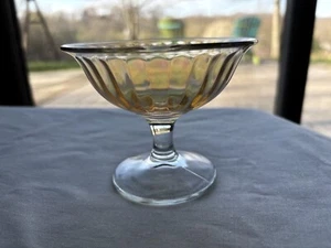 Imperial Marigold Carnival Glass Smooth Rays 3 3/8" Champagne Tall Sherbet Glass - Picture 1 of 9