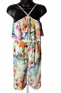 Big Girls Tropical-Print Halter Jumpsuit Size 10 - Picture 1 of 5