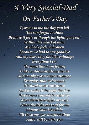 A Very Special Dad On Father's Day Graveside Poem Memorial Card & Stake F283 • 3.59£
