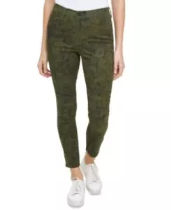 MSRP $80 Calvin Klein Jeans Python-Print High-Rise Skinny Jeans Green Size 24 - Picture 1 of 1