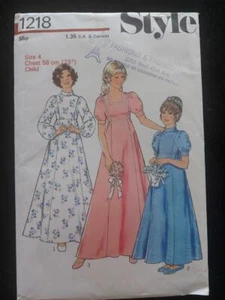 Patrones de vestido de dama de honor/niña florista estilo 1218 talla 4 - Imagen 1 de 2