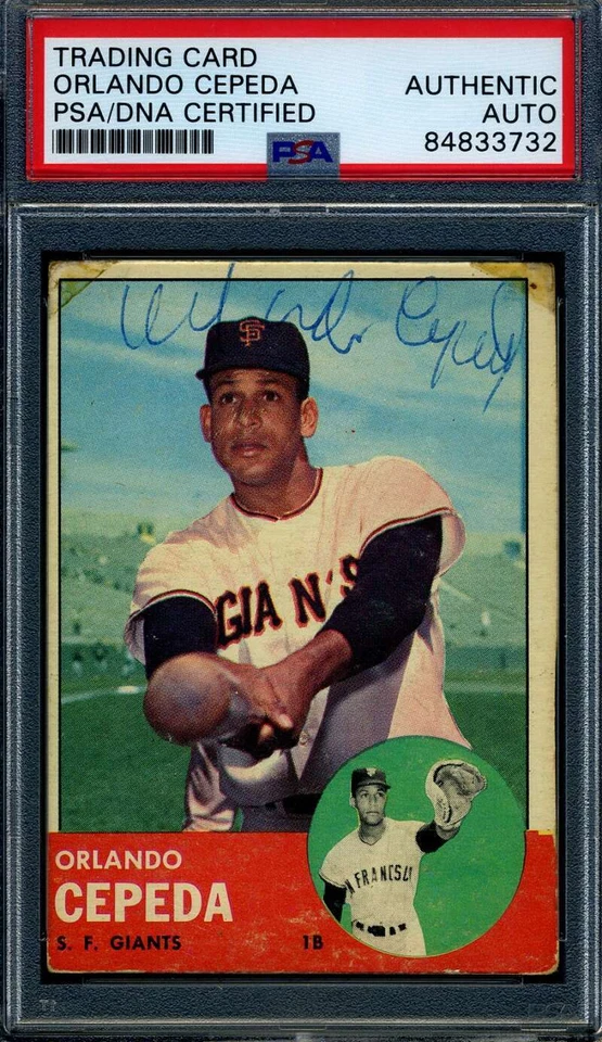 Orlando Cepeda PSA DNA Signed 1963 Topps Autograph - Image 1 of 1