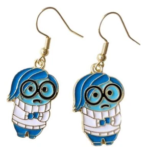 Inside Out Sadness Character Goldtone French Wire Earrings - Picture 1 of 1