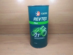 Aceite de motor vintage CALTEX REVTEX Plus 2 tiempos nuevo de lote antiguo Just Can - Imagen 1 de 7