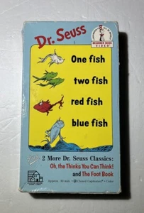 Dr. Seuss One Fish Two Fish Red Fish Blue Fish VHS 1989 Kids Family Foot Book - Foto 1 di 5