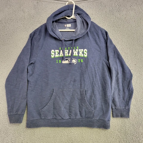 Seattle Seahawks Sweater Mens XL Extra Large Blue Hoodie Pullover NFL Football Cover