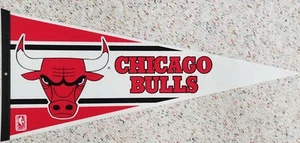VINTAGE ORIGINAL BULLS PENNANT FULL SIZE 30" JORDAN LAST DANCE - Picture 1 of 2