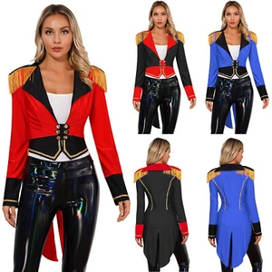Damen Samt viktorianischer Steampunk Frack Ringmaster Jacke Cosplay Kostüm - Bild 1 von 46