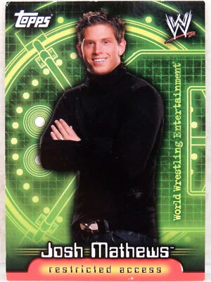 WWE JOSH MATTHEWS TOPPS INSIDER CARD 56 2006 WRESTLING WWF ECW - Image 1 of 2
