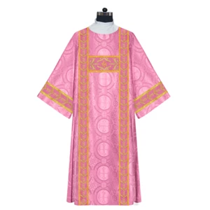 Traditional Rose Dalmatic Vestment with intricate Embroidered Orphrey - Picture 1 of 1