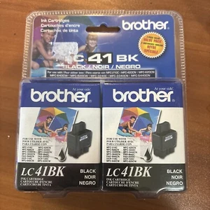 Brother LC 41 BK Black Ink Cartridges 2 pack Expired 11/2011 Sealed - Picture 1 of 3