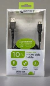 USB to Micro USB cable For Android Devices 10ft Black - Picture 1 of 2