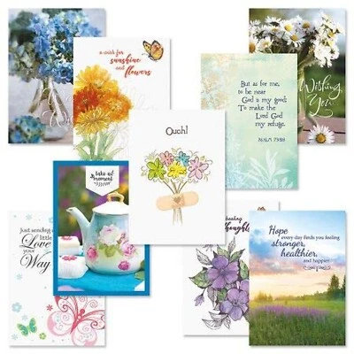 Get Well Greeting Card Value Pack – Set of 18 (9 Designs), Large 5 x 7 inches... - Image 1 of 4